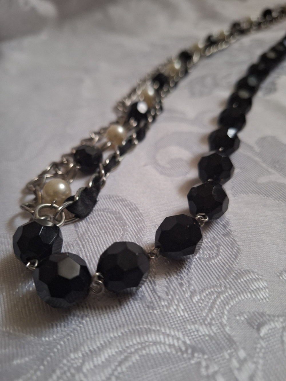Black Faceted Bead Statement Necklace - Women's Jewellery